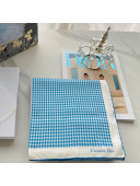 Dior Houndstooth Silk Sqaure Scarf 55x55cm Blue 2022 14