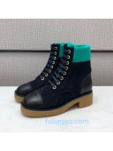 Chanel Quilted Suede Short Boots Navy Blue 04 2020