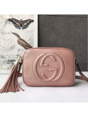 Gucci Soho Small Leather Interlocking G Tassel Disco Camera Bag 308364 Pearl Pink 2019