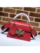 Gucci Queen Margaret GG Small Leather Top Handle Bag 476541 Red