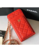 Chanel Grained Calfskin Classic Clutch With Chain AP0990 Red 2020