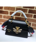 Gucci Queen Margaret GG Small Leather Top Handle Bag 476541 Black