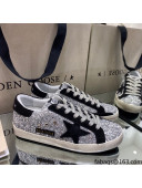 Golden Goose Super-Star Sneakers in Silver Glitter and Black Suede With Black Star 2021