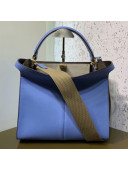 Fendi Leather Medium Peekaboo X-Lite Regular Bag Blue 2019
