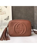 Gucci Soho Small Leather Interlocking G Tassel Disco Camera Bag 308364 Tan Brown 2019