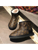 Louis Vuitton Monogram Canvas Wool Short Boots with LV Strap 2020
