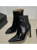 Chanel Embossed Calfskin & Grosgrain Ankle Boots 7.5cm Black 2021