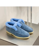 Loro Piana Suede and Cashmere High-Top Loafers Blue 2021 1118105