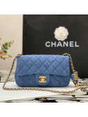 Chanel Denim Mini Flap Bag with Ball AS1787 Dark Blue 2022 34