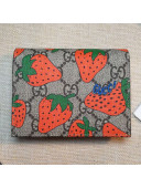 Gucci GG Gucci Strawberry Print Card Case Wallet 573839 2019