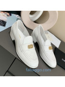 Chanel Boy Calfskin Flat Loafers White 2020