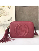 Gucci Soho Small Leather Interlocking G Tassel Disco Camera Bag 308364 Dark Red 2019