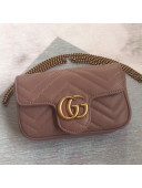 Gucci GG Marmont Leather Super Mini Bag ‎476433 Nude/Gold 2021 