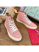Gucci GG Star Bee Canvas High top Sneakers Pink 2020 (For Women and Men)