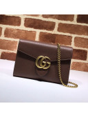 Gucci GG Marmonet Leather Mini Chain Bag 401232 Coffee Brown