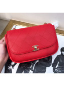 Chanel Small Quilting Lambskin Chain Flap Bag AS0138 Red 2019