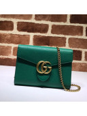 Gucci GG Marmonet Leather Mini Chain Bag 401232 Green