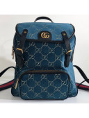 Gucci Small GG Velvet Backpack 574942 Blue 2019