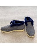 Loro Piana Suede and Cashmere High-Top Loafers Grey 2021 1118120