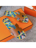 Hermes Oran Swift Calfskin Print Insole Classic H Flat Slide Sandals Brown 2021