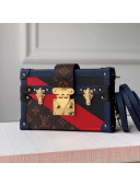 Louis Vuitton Petite Malle Box Shoulder Bag M55437 Navy Blue/Red/Black 2019