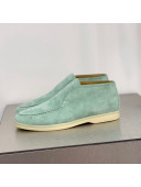 Loro Piana High-top Suede Flat Loafers Green 2021 1118126