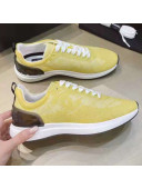 Chanel Embroidered Mesh Sneakers G37129 Yellow 2021