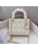Dior Mini Lady Dior Bag in Ultra-Matte Cannage Calfskin White 2020