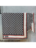 Dior Square Scarf in D-Chess Heart Silk 90x90cm Black/White/Red 2021