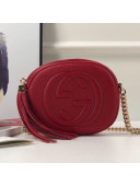 Gucci Soho Leather Mini Chain Bag 353965 Red 2021