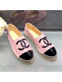 Chanel Tweed Patent Leather Flat Espadrille G29762 Pink 2019