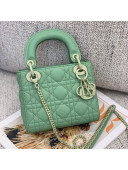 Dior Mini Lady Dior Bag in Ultra-Matte Cannage Calfskin Green 2020