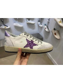 Golden Goose GGDB Calfskin Sneaker White./Purple Sequins 2021 01