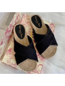 Dior Granville Embroidered Cotton Mule Sandals Black 2020