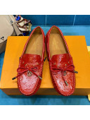 Louis Vuitton Gloria Monogram Leather Flat Loafer Bright Red 2021
