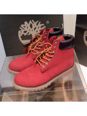 Timberland Premium 6-Inch Waterproof Boots Red 2020 (For Women and Men)
