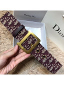 Dior Burgundy Oblique Canvas Belt Bag with Gold D Buckle 34mm 2019