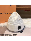 Louis Vuitton Patch Knit Hat White 2021 110520