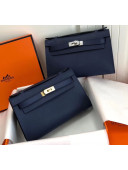 Hermes Mini Kelly 22 Clutch Bag in Epsom Leather(Half Handmade) Dark Blue