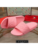 Gucci GG Rubber Slide Sandal Pink 2020(For Women and Men)