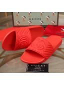 Gucci GG Rubber Slide Sandal Red 2020(For Women and Men)