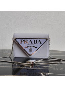 Prada Brushed Leather Maxi Logo Shoulder Bag 1BH189 Purple 2021