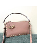 Valentino Small Rockstud Grainy Calfskin Crossbody Bag Light Pink 2021 5500