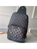 Louis Vuitton Men's Avenue Sling Shoulder Bag N40274 Damier Graphite Canvas/Grey 2020