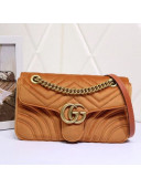 Gucci GG Marmont Velvet Small Shoulder Bag 443497 Tan Brown 2021