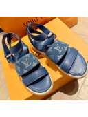 Louis Vuitton Starboard Flat Espadrille Sandal 1A7RCN Blue 2020