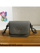 Prada Saffiano Leather Shoulder Bag 1BD249 Grey 2021