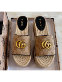 Gucci GG Matelassé Canvas Espadrille Sandal With Cord platform Beige 2020