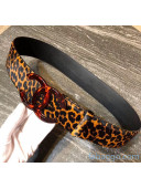 Chanel Leopard Print Horsehair Belt 5CM Width Brown 2020