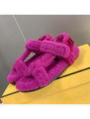 Fendi Feel Shearling Flat Sandals Purple 2021 61
